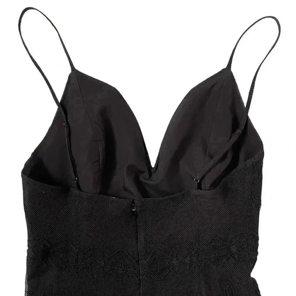 FREE PEOPLE In Love with this City Mesh Lace Overlay Midi Dress - Black - Size 6 - Picture 7 of 9